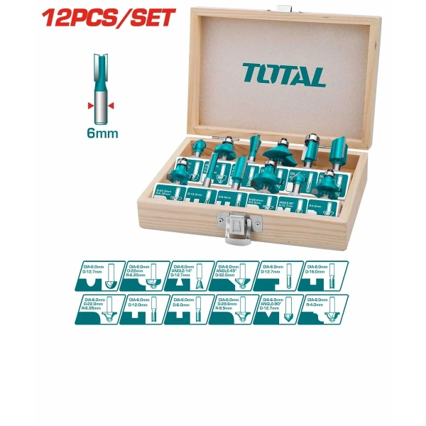 TACSR0121 12 Pcs Router Bit Set
