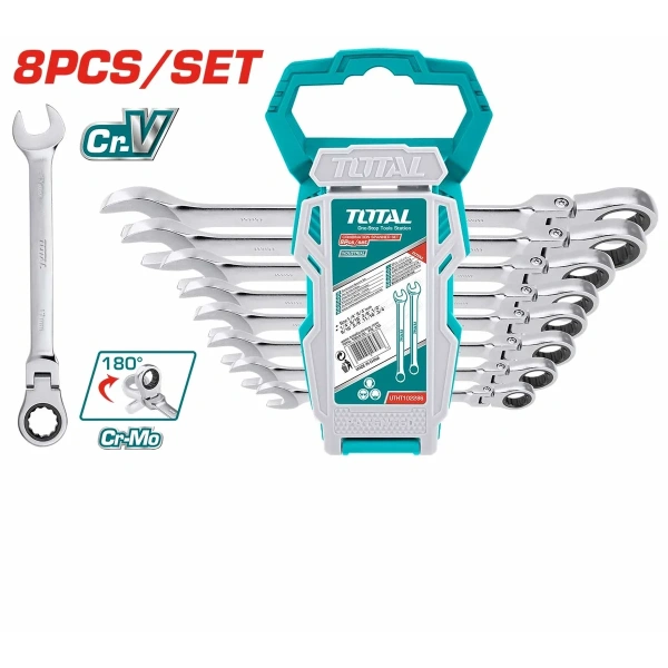 THT102RK586 8 Pcs Flexible Ratchet Spanner Set
