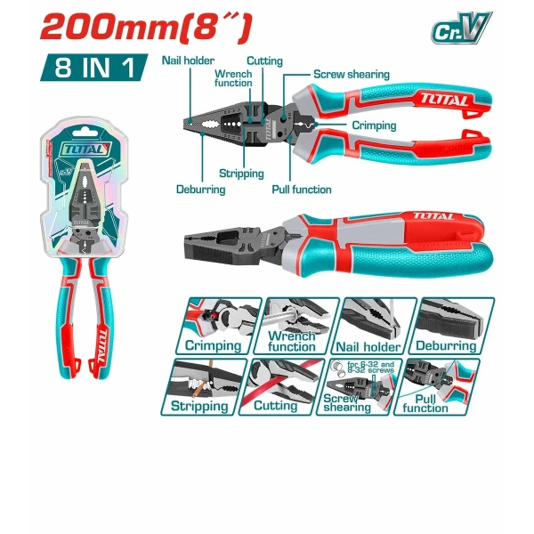 THTMF186 8-in-1 Multi-function Combination Pliers